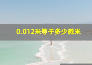 0.012米等于多少微米