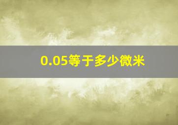 0.05等于多少微米