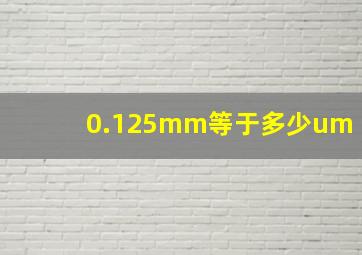 0.125mm等于多少um