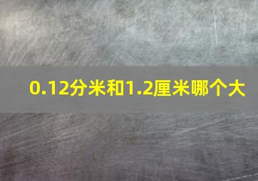 0.12分米和1.2厘米哪个大