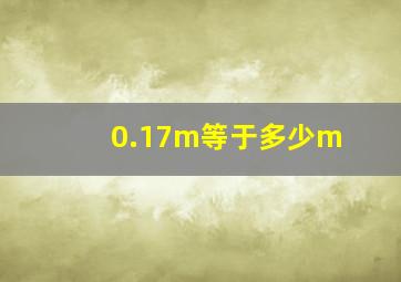 0.17m等于多少m