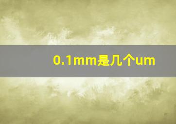 0.1mm是几个um