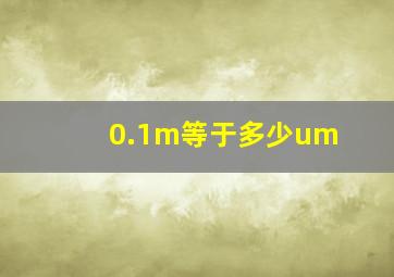 0.1m等于多少um