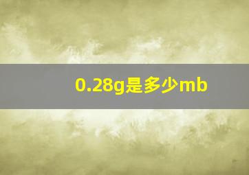 0.28g是多少mb