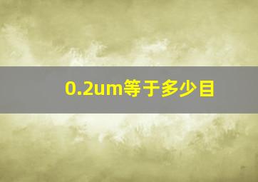 0.2um等于多少目