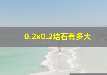 0.2x0.2结石有多大