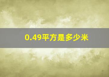 0.49平方是多少米