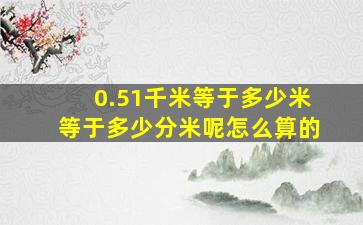 0.51千米等于多少米等于多少分米呢怎么算的