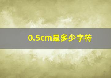 0.5cm是多少字符