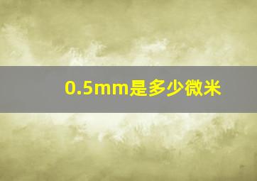 0.5mm是多少微米