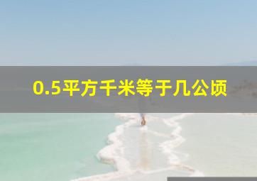 0.5平方千米等于几公顷