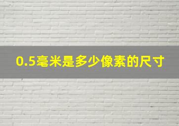 0.5毫米是多少像素的尺寸