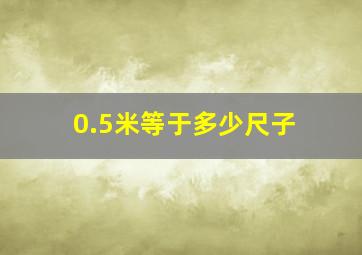 0.5米等于多少尺子