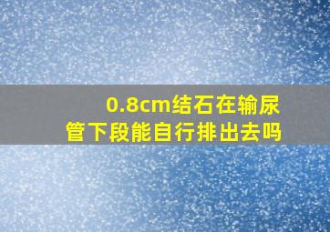 0.8cm结石在输尿管下段能自行排出去吗