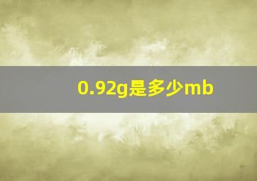 0.92g是多少mb