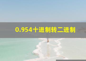 0.954十进制转二进制