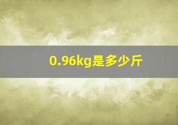 0.96kg是多少斤