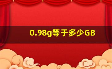 0.98g等于多少GB