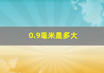 0.9毫米是多大