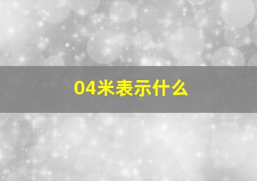 04米表示什么