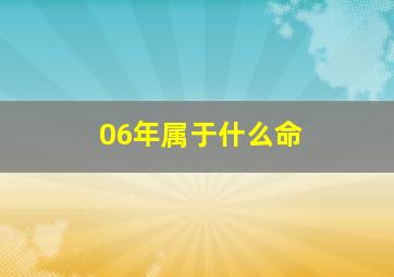 06年属于什么命