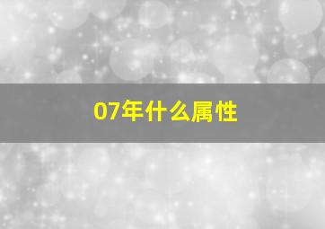 07年什么属性