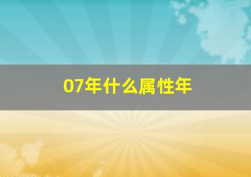 07年什么属性年