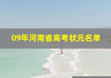 09年河南省高考状元名单