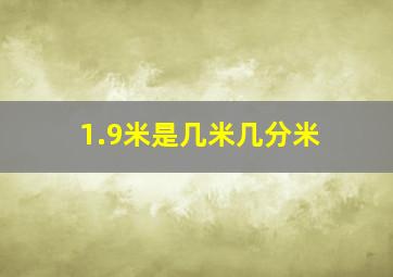 1.9米是几米几分米