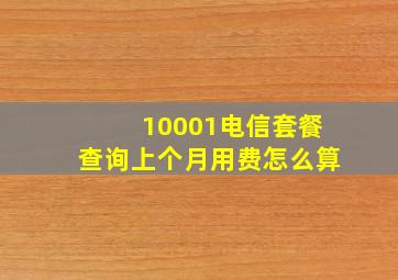 10001电信套餐查询上个月用费怎么算