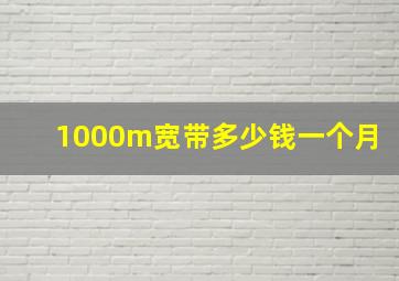 1000m宽带多少钱一个月