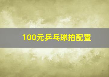 100元乒乓球拍配置