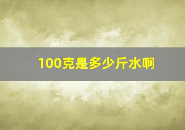 100克是多少斤水啊