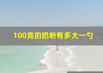 100克的奶粉有多大一勺