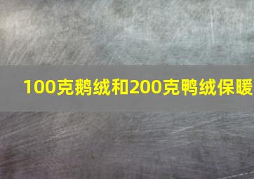 100克鹅绒和200克鸭绒保暖