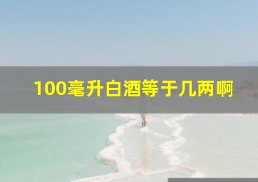 100毫升白酒等于几两啊