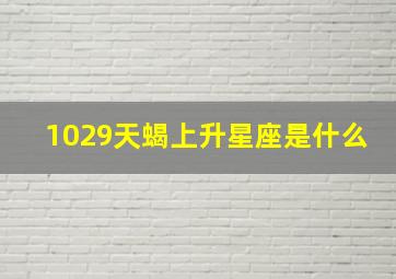 1029天蝎上升星座是什么