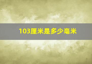 103厘米是多少毫米