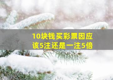 10块钱买彩票因应该5注还是一注5倍