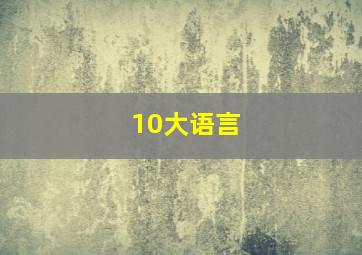 10大语言