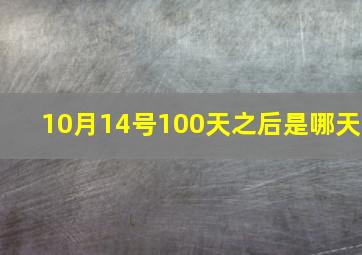 10月14号100天之后是哪天