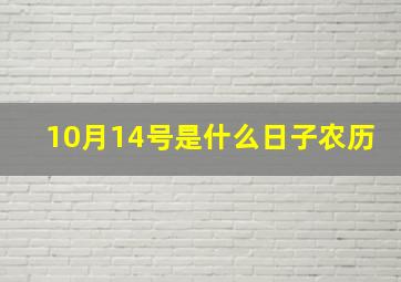 10月14号是什么日子农历