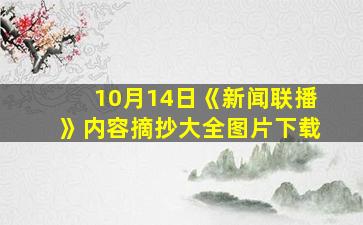 10月14日《新闻联播》内容摘抄大全图片下载