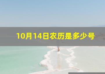 10月14日农历是多少号