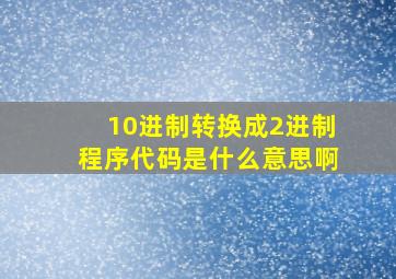 10进制转换成2进制程序代码是什么意思啊