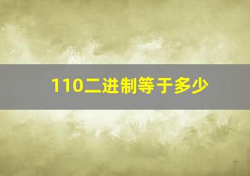 110二进制等于多少