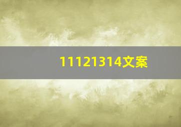 11121314文案