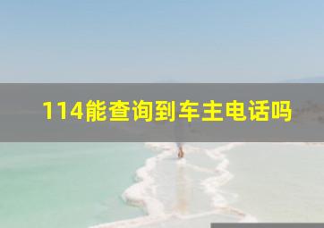 114能查询到车主电话吗