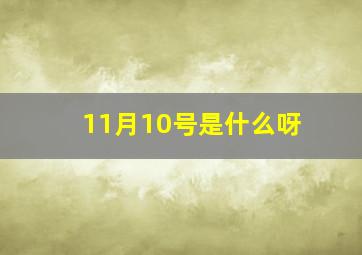 11月10号是什么呀