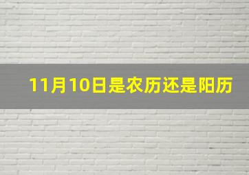 11月10日是农历还是阳历